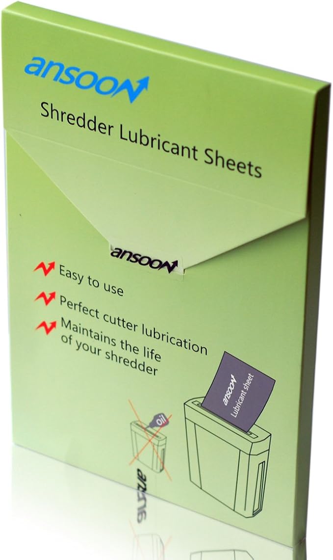Ansoon 24 Pack Paper Shredder Lubricant Sheets, Paper Shredder Sharpening & Lubricating Sheets