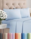 Cal King Size 4 Piece Sheet Set - Comfy Breathable & Cooling Bed Sheets Set - Hotel Luxury Bedding for Women, Men, Kids, Teens, Boys & Girls - Deep Pockets, Soft, Wrinkle Free - Oeko-Tex - Sky Blue