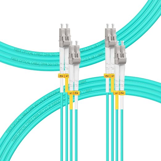FLYPROFiber- 2M-2Pack LC to LC Fiber Patch Cable OM4 Multimode, MM Multi Mode by FLYPROFiber