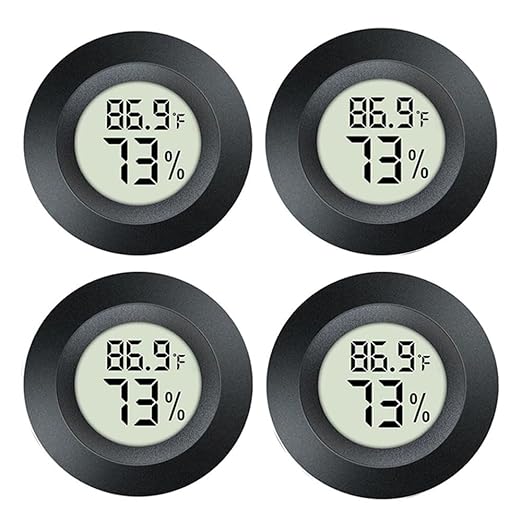 JEDEW 4 Pack Hygrometer Thermometer Digital Humidity Meter Indoor/Outdoor by JEDEW