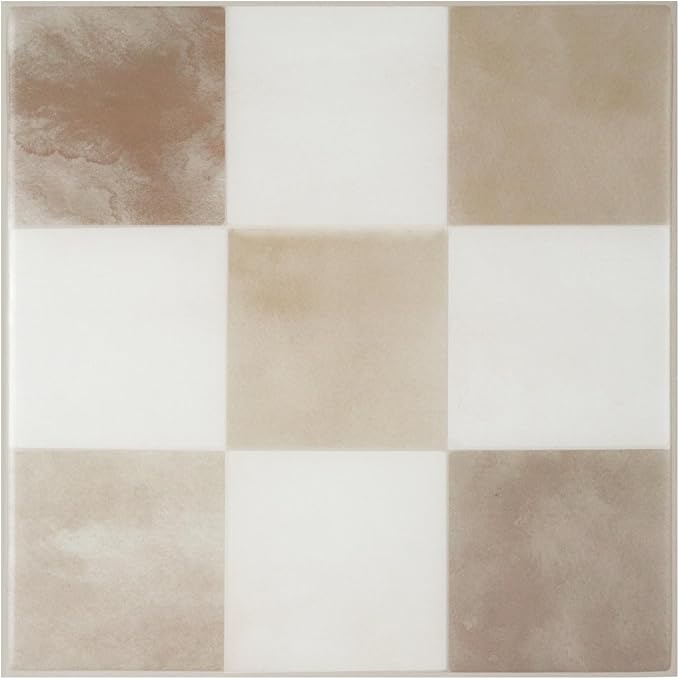 SMART TILES Peel and Stick Backsplash - 5 Sheets of 7,75" x 7,75" - 3D Adhesive Peel and Stick Tile Backsplash for Kitchen, Bathroom, Wall Tile, Checkered