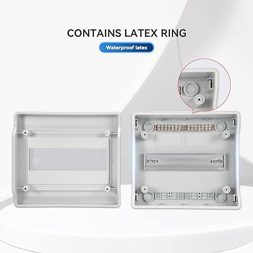 Mollom 9 Way Power Distribution Box with Bus Bars and Din Rail for Miniature Circuit Breaker MCB, Waterproof IP66.Padlock Available for Indoor and Outdoor Use
