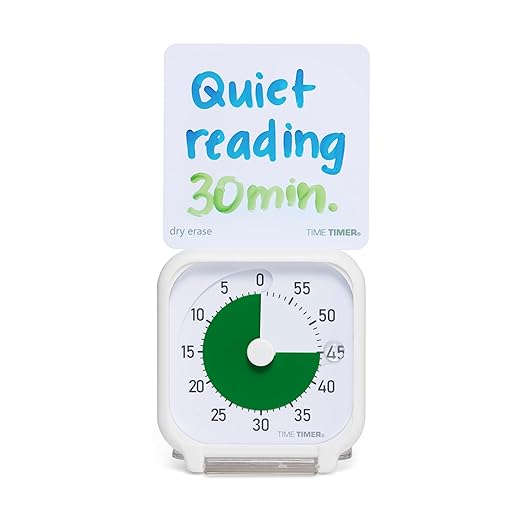 Time Timer 3 Inch Visual Timer – 60-Minute Quiet Portable Countdown Timer for Kids, Teachers, Students & Adults – Helps with Focus, Transitions, ADHD, Autism & Time Blindness – (Green & White)