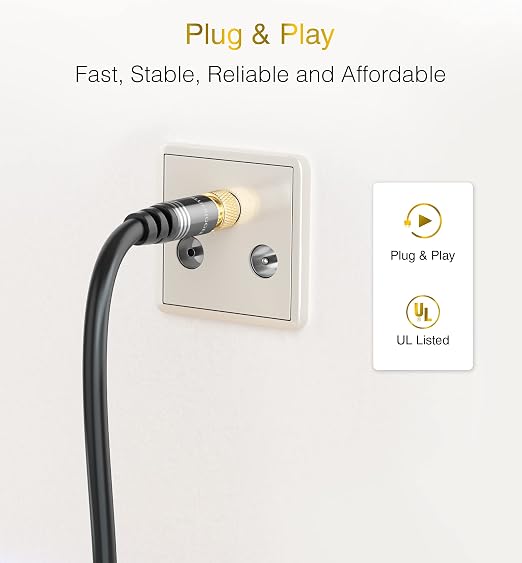 BlueRigger RG6 Digital Coaxial Audio Video Cable – Coax Cable - Image 7