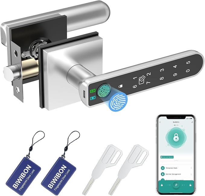 BIWIBON Fingerprint Door Lock, 5 in 1 Finger Print Door Knob by BIWIBON