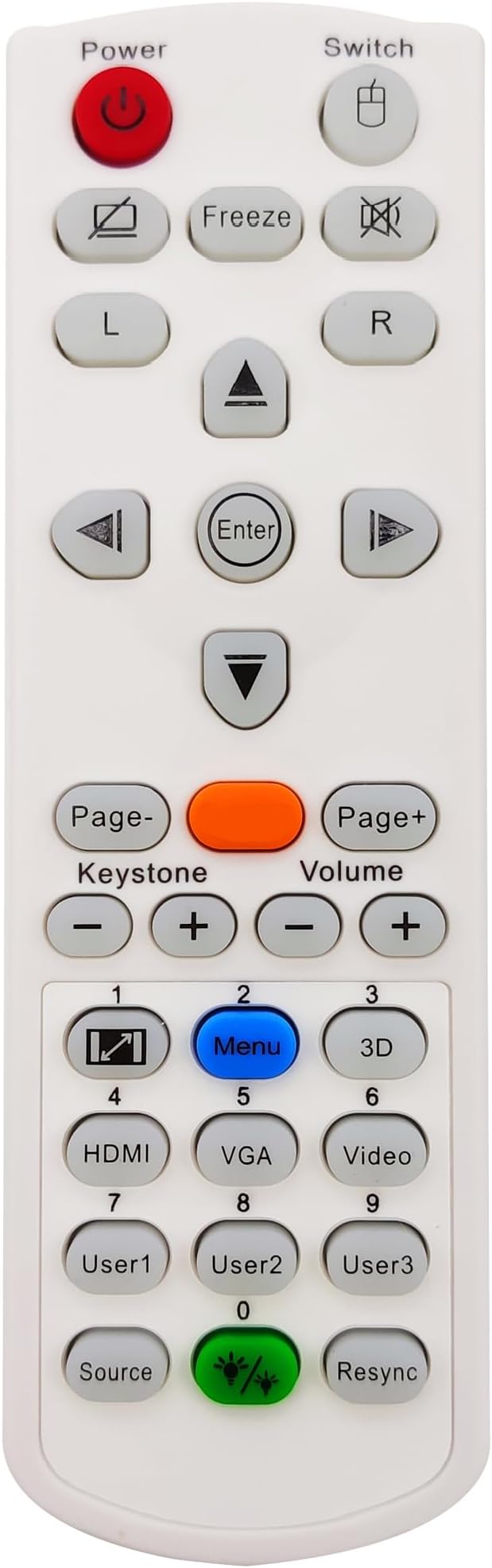 INTECHING BR-5011L Projector Remote Control for Optoma EH460ST, EH465, EH470, GT5600, W460, W461, WU465, WU470, X460, ZH507