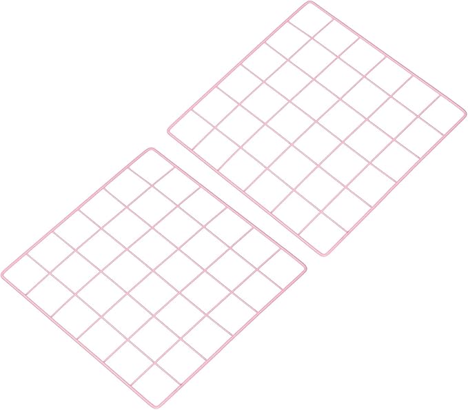 PATIKIL 12"x12" Wire Grid Panel, 2 Pack Board Photo Pictures Memo Display Grid Panels Hanging Organizer Wall Decorative Panel for Home Office Wedding, Pink