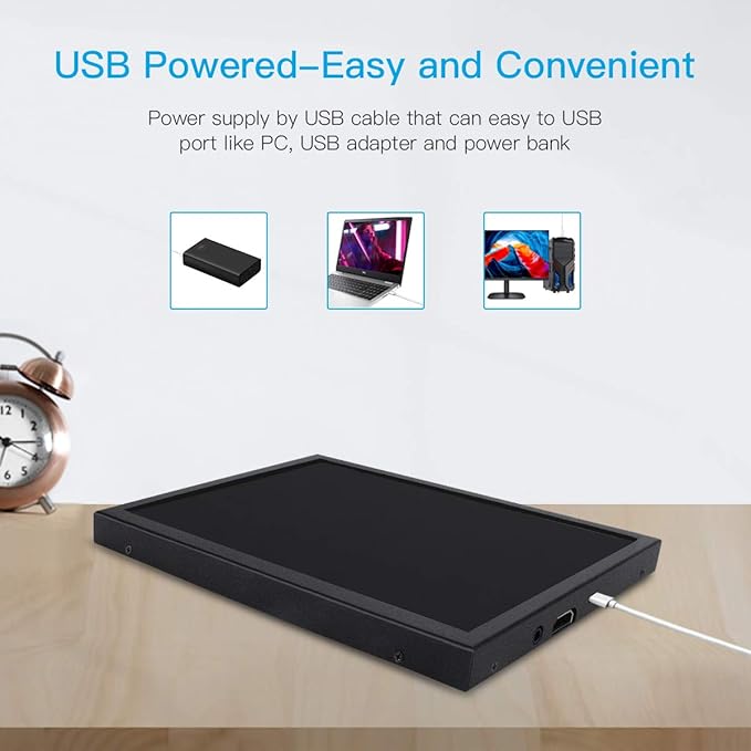 ELECROW 8" Portable Monitor, 1280x800 Mini Non-Touch Capacitive Monitor with HD Port Compatible with Raspberry Pi, LCD Display Built-in Dual Speakers VESA Mount for Windows 11/10/8/7, Game Consoles