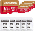 【5-Years Data Recovery】 GIGASTONE 128GB Micro SD Card 5-Pack, 4K Camera Pro by Gigastone