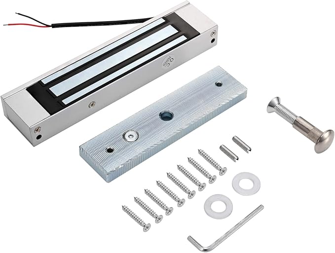 Electric Magnetic Lock 180KG 350LBS Holding Force Electromagnet Lock 12V Fail Safe NC Mode Single Door for Access Control System
