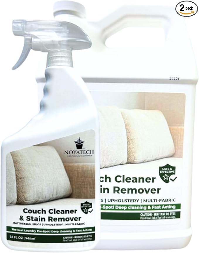 NOYATECH Couch Cleaner and Stain Remover Spray – Professional Strength, Multi-Surface Fabric and Upholstery Cleaner – Pet-Safe, Non-Toxic, Quick-Drying for Couches, Sofas & Car Interiors