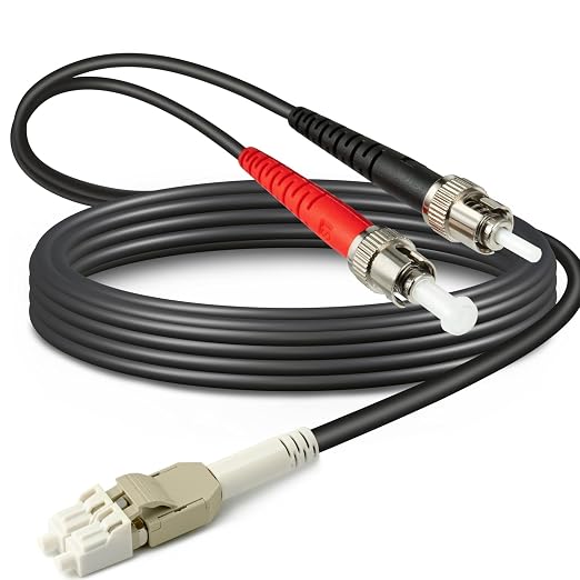 6ft / 2m Outdoor Armored OD-5mm OM1 LC to ST Fiber Cable, LC-ST Fiber Optic by Yunsufiberpro