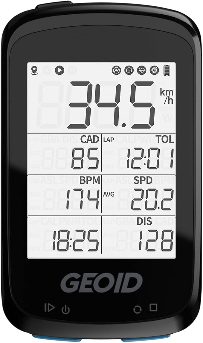 GEOID CC500 Bike Computer GPS, Wireless Bike Speedometer, ANT+ Bluetooth 2.5 by GEOID