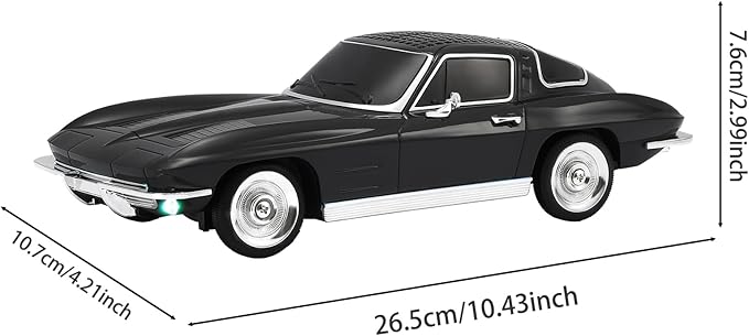 WSTER Retro American Style car Bluetooth Speaker, Portable Wireless Outdoor Speaker, TWS Stereo, Support USB/TF/AUX, Party Bluetooth Speaker with Microphone,Classic car Gifts for Men(Black)
