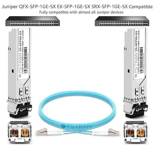 OPSTRAN 1000BASE-SX SFP Optical Transceiver Module Compatible with Juniper QFX-SFP-1GE-SX EX-SFP-1GE-SX SRX-SFP-1GE-SX 850nm 550m DDM Duplex LC MMF 10pcs/Pack