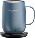 Kepwam Self Heating Coffee Mug T2, 16oz Smart Heated Coffee Mug, 150 Min Battery Life - Hot up to 149℉ Temperature Control Coffee Mug Warmer, Gifts for Dad Mom (No APP)