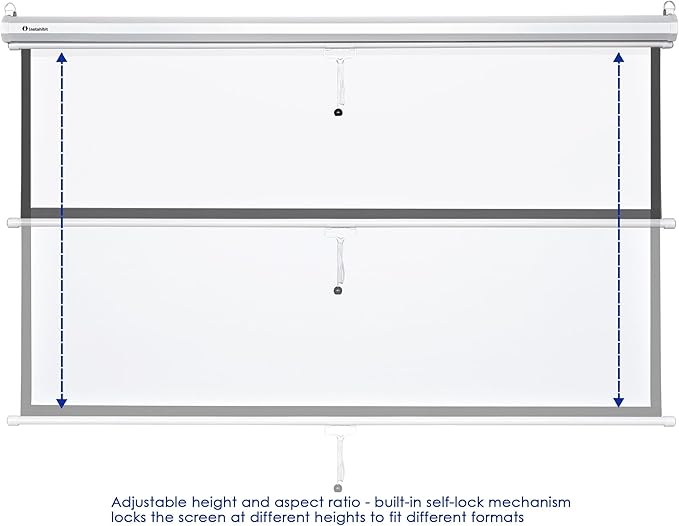 Instahibit 72" 16:9 Manual Pull Down Projector Screen 4K Self-Locking Home Theater Cinema Meeting Room Classroom Restaurant Bar Office