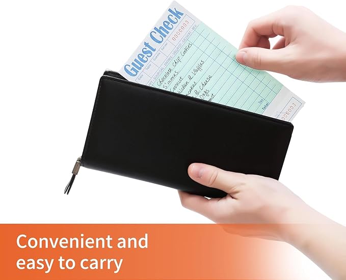 4 Pack Green Guest Checks Books for Servers Server Note Pads, Waiter Checkbook, Waitress Notepad for Restaurants, Paper Checks 50 Sheets/Pack, 200 Total Tickets