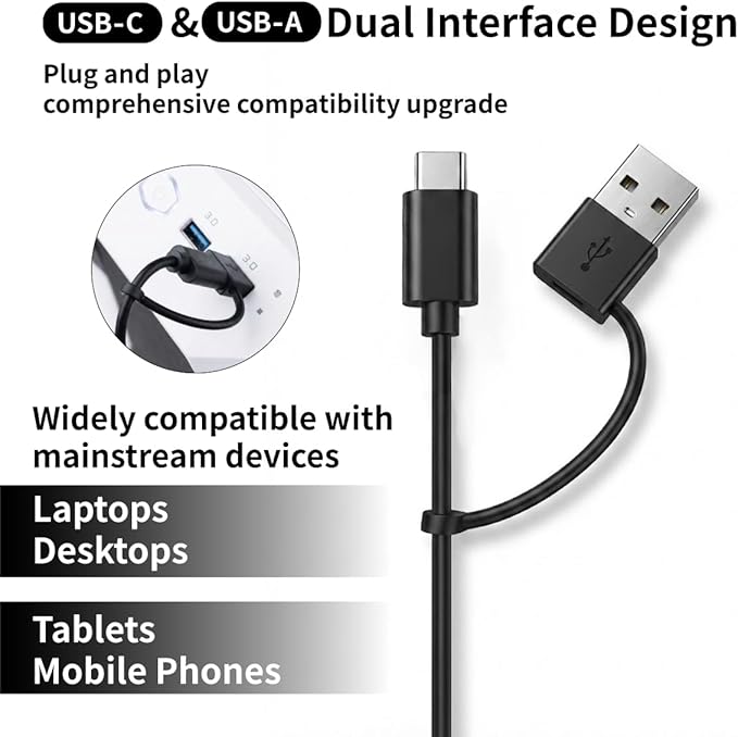 Accutone Conversation 95 Wired Office USB Headset with Environmental Noise Cancelling Microphone & wideband Audio Output, Black