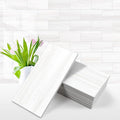 Vamos Tile 100-Piece Glossy Dolomite White Peel and Stick Backsplash Tile,3''x6'' PVC Subway Tile with White Grout, Stick on Backsplash for Kitchen/Bathroom/Fireplace