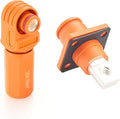 1 Set Battery Energy Storage Connector 100A 16mm² High Current HV Connectors Quick Plug Terminal Right Angle Plug and Socket IP67 Waterproof Power Adapter (Orange, 100A)