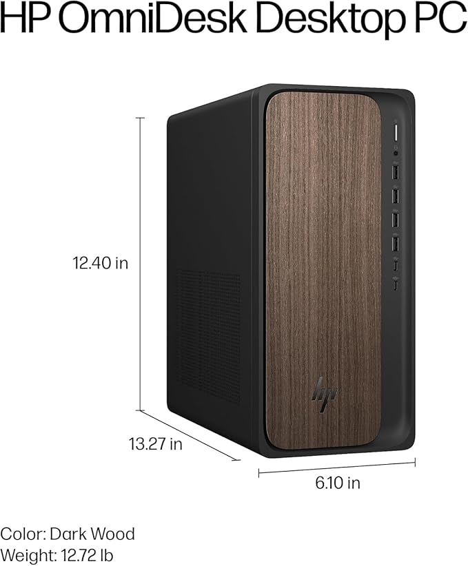 HP 2025 OmniDesk M03 Premium Business Next Gen AI Desktop Computer Intel Core Ultra 5 225(Up to 4.9GHz), 16GB DDR5 RAM, 256GB PCIe SSD,+ 1TB HDD Wi-Fi 6, HDMI, DP, 2-Monitor Support 4K, Windows 11