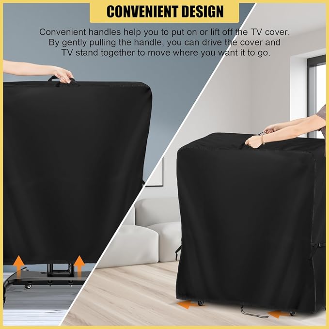 Hdenmist Outdoor TV Cover 44 Inch Weatherproof, Waterproof Outdoor TV Stand Covers for Rolling Mobile TV Stand Cart, TV Screen Protector Covers for Outside- 44”L x 14”W x 55”H(Cover Only)