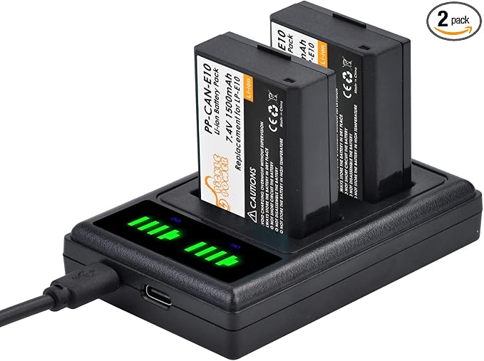 Pickle Power LP-E10 Battery 2-Pack and LED Dual Charger by PicklePower