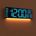 JALL 13" Large Digital Wall Mount Clock, Count Down Timer, Alarm, Big LED, DST, Temperature for Living Room Classroom Desk, Xmas, Birthday Gift for Senior Mom Dad, Blue