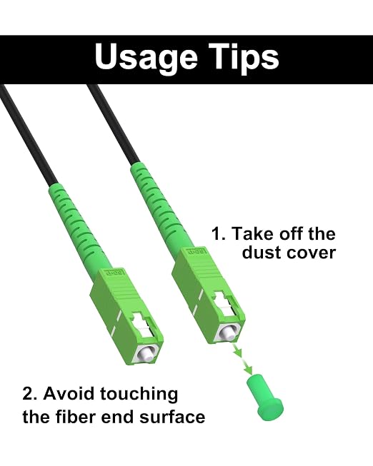 45M/147ft SC/APC Fiber Optic Internet Cable Extension, SC/APC to SC/APC Armored - Image 7