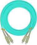 Jeirdus 15Meters 49ft Duplex 50/125 10G OM3 Multi-Mode Fiber Optic Cable Jumper Optical Patch Cord SC