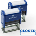 Basic Closed Self Inking Rubber Stamp (Blue Ink) - Large 2 Pack