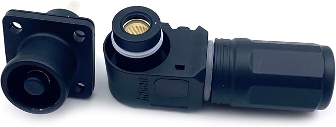 1 Set Battery Energy Storage Connector, 120A 25mm² High Current Connectors Quick Plug Terminal Black Right Angle Plug and Socket IP67 Waterproof Power Adapter Crimping Wiring (120A, Black)