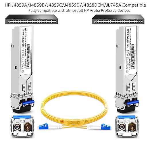 OPSTRAN 1000BASE-LX/LH SFP Optical Transceiver Module Compatible with HPE Aruba J4859D J4859DCM JL746A ProCurve J4859C J4859B J4859A 1310nm 20km DDM Duplex LC SMF 4 Pack