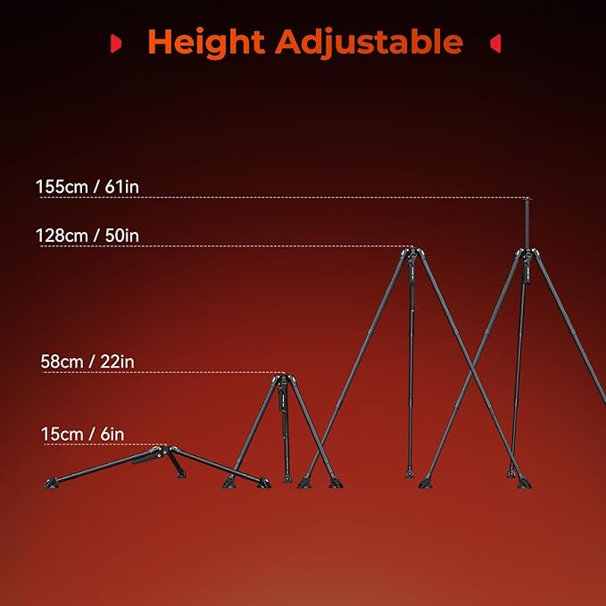 SmallRig x Potato Jet Tribex Hydraulic Carbon II Tripod Fast Extend Camera Travel Tripod, Low Angle Photograph to 5.9in/15cm, Max Height 61in/155cm, Weight 5.7lbs, Load up 55lbs -5756