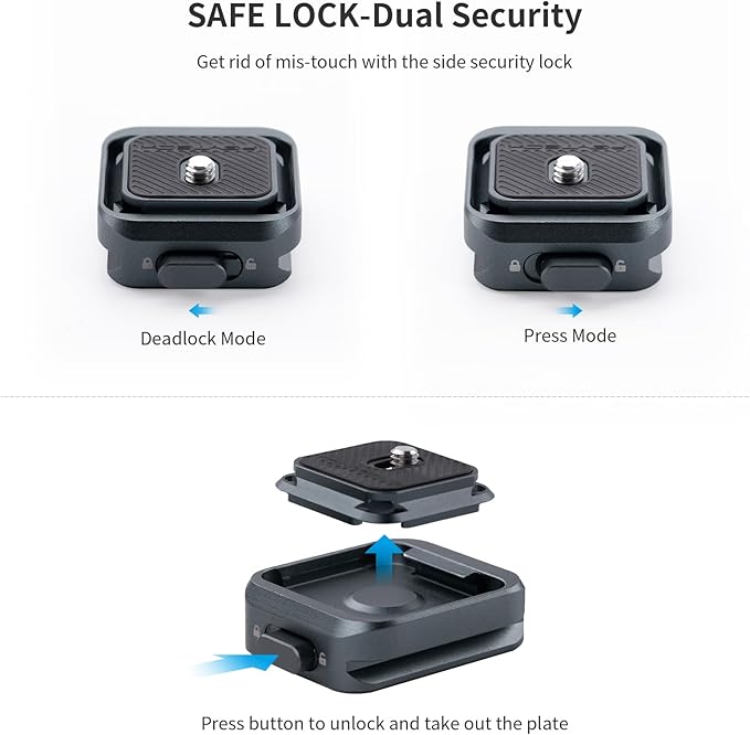PGYTECH Quick Release Plate +Adapter w/Arca Swiss Clamp Camera Mount for Sony/Nikon/Fuji/DJI Quick Setup Mount with Tripods Adapter