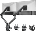 monTEK Dual Monitor Stand Mount with USB for Up to 35" Screens, Each Arm Holds Max 24.3lbs, Full Motion Adjustable Monitor Arm Desk Mount with C-Clamp/Grommet, VESA 75/100mm, Space Gray, MA1010UCDG-D