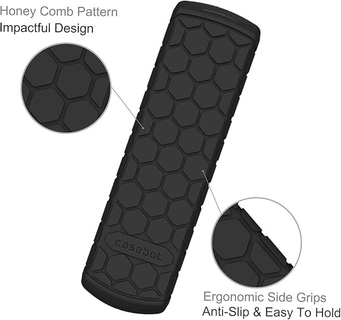 CaseBot Remote Case for Fire TV Stick HD/4K/4K Max (1st Gen)/Fire TV Stick (3rd Gen)/Lite - Anti-Slip Shockproof Silicone Cover for Alexa Voice Remote (2nd & 3rd Generation) (Black)