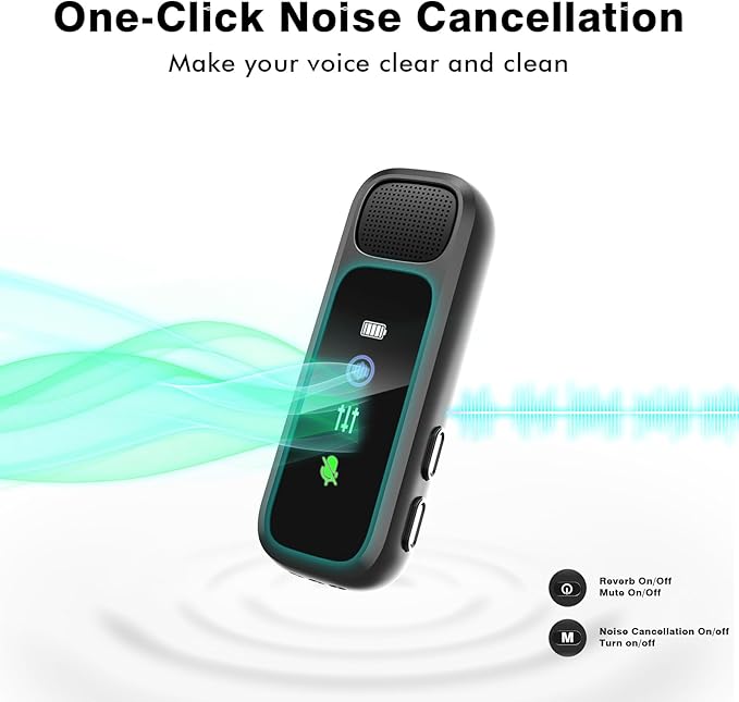 BKIY Wireless Lavalier Microphone for iPhone/Android - Dual Mini Noise Canceling Mic with Charging Case(30H), USB-C/Lightning Clip-on Microphone for Video Recording Streaming Podcast Vlogging(Black)