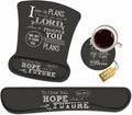 Ergonomic Mouse Pad Wrist Support and Keyboard Wrist Rest Set with Coasters, Non-Slip PU Base, Easy Typing and Relieve Wrist Pain, Perfect for Home Office Working Studying, Bible Verse Jeremiah 29:11