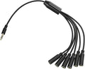 Xyembu 3.5mm Headphone Splitter, 1/8inch TRRS Male Stereo Jack to 6 Female, Headphone Headset Extender Cord, 3.5mm Splitter 1 to 6 Ways for Earphone, Headset, Laptop, Phone