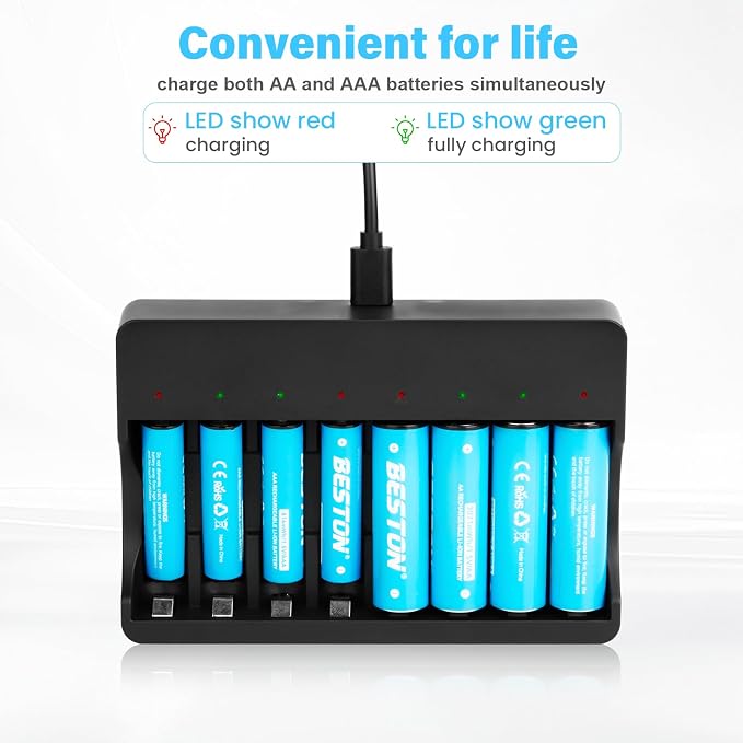 BESTON Rechargeable Lithium AA Batteries - Image 6