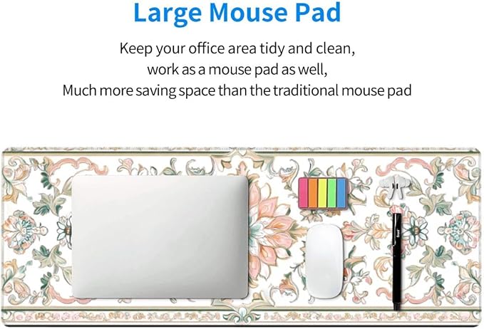 CANFLASHION Desk Pad,Office Desk Mat 31.5"×11.8" Large Gaming Mouse Pad,Durable Extended Computer Mouse Pad,Waterproof Thick Big Mouse Pads with Non-Slip Rubber Base Office Home Romantic Floral Rug