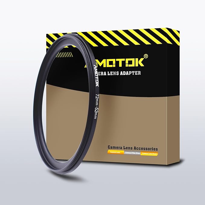 72mm Lens to 52mm Camera Lens Adapter, 72mm to 52mm Filter Step-Down Ring by AMOTOK