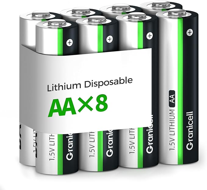 Granicell 8-Pack Optimal Lithium AA Batteries | 1.5V by Granicell