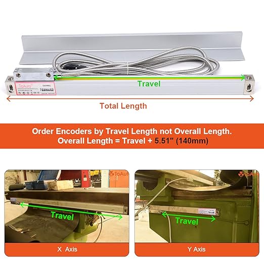 FASTTOBUY 3 Axis Digital Readout DRO for Drill EDM Milling Grinding Lathe Machine with 5um Precision Linear Glass Scale 300mm 600mm 350mm（12" 24" 14"）