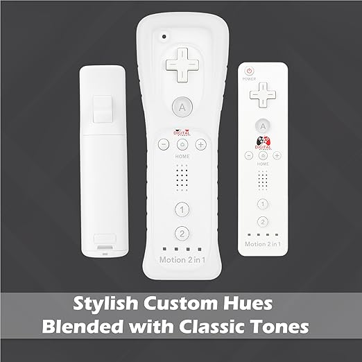 Digital Dynasty 2 Pack Motion Plus Wii Controller with Nunchuks - Wii Remote with Nunchuks Compatible with Nintendo Wii & Wii U (White)