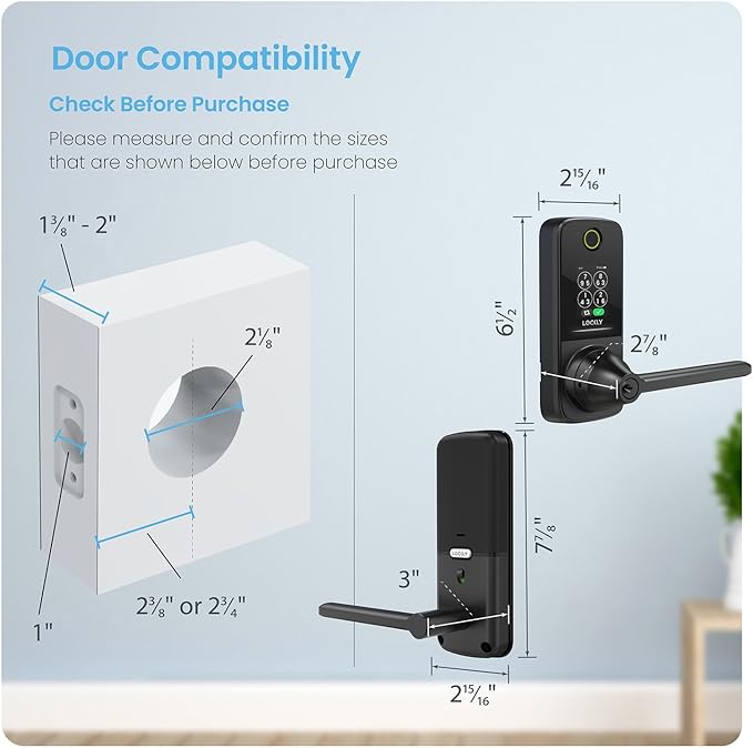 Lockly Smart Lock Secure Pro (2026 Latest Version),Fingerprint Door Lock, Keyless Entry, Built-in Wi-Fi Latch, PIN Genie Keypad (Black)