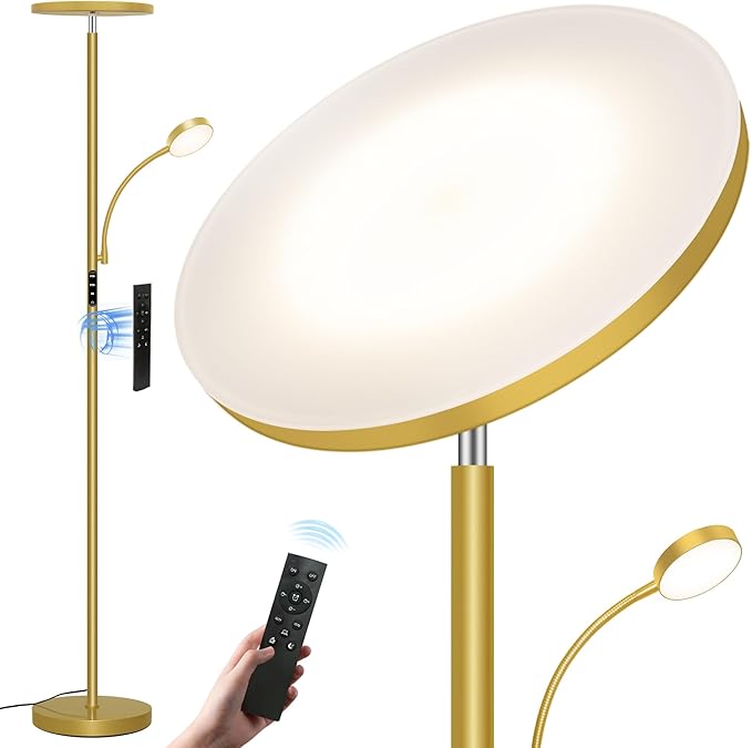 Aulaiyi Floor Lamps for Living Room,42W/4200LM Bright Floor Lamp,2-in-1 Dimmable Standing Lamp with Reading Light,69'' Tall Lamp with Remote & Touch Control, Modern Floor Lamp for Bedroom,Office