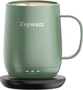 Kepwam Self Heating Coffee Mug T2, 16oz Smart Heated Coffee Mug, 150 Min Battery Life - Hot up to 149℉ Temperature Control Coffee Mug Warmer, Gifts for Dad Mom (No APP)